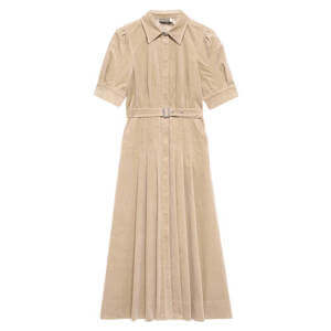 Mint Velvet Neutral Corduroy Belted Midi Dress